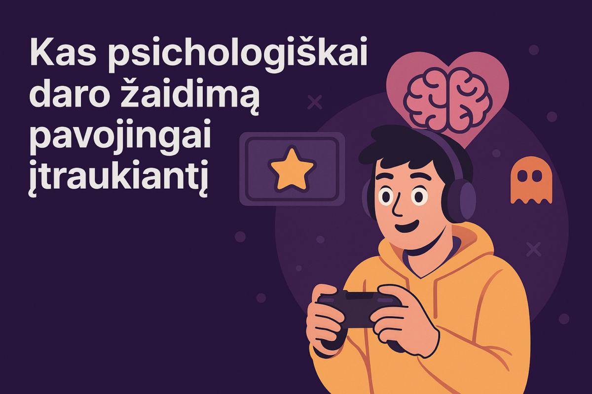 Kas psichologiškai daro žaidimą pavojingai įtraukiantį