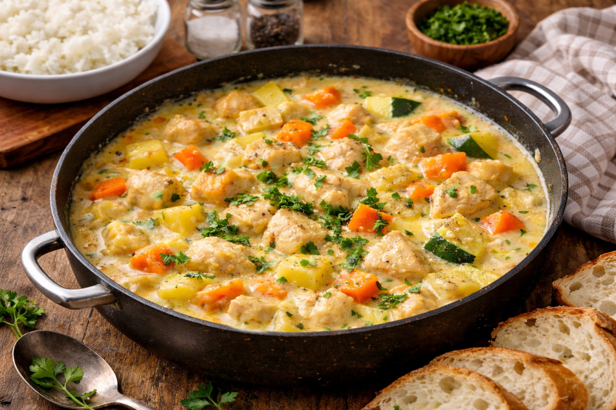 Vištienos troškinys su daržovėmis