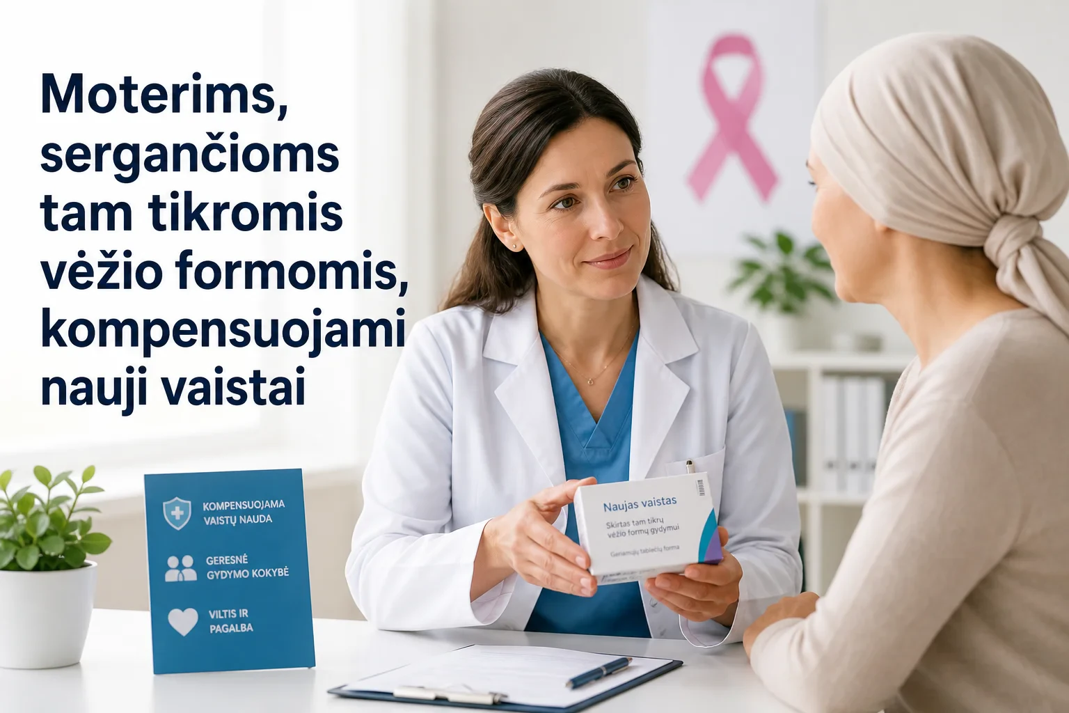 Moterims, sergančioms tam tikromis vėžio formomis, kompensuojami nauji vaistai